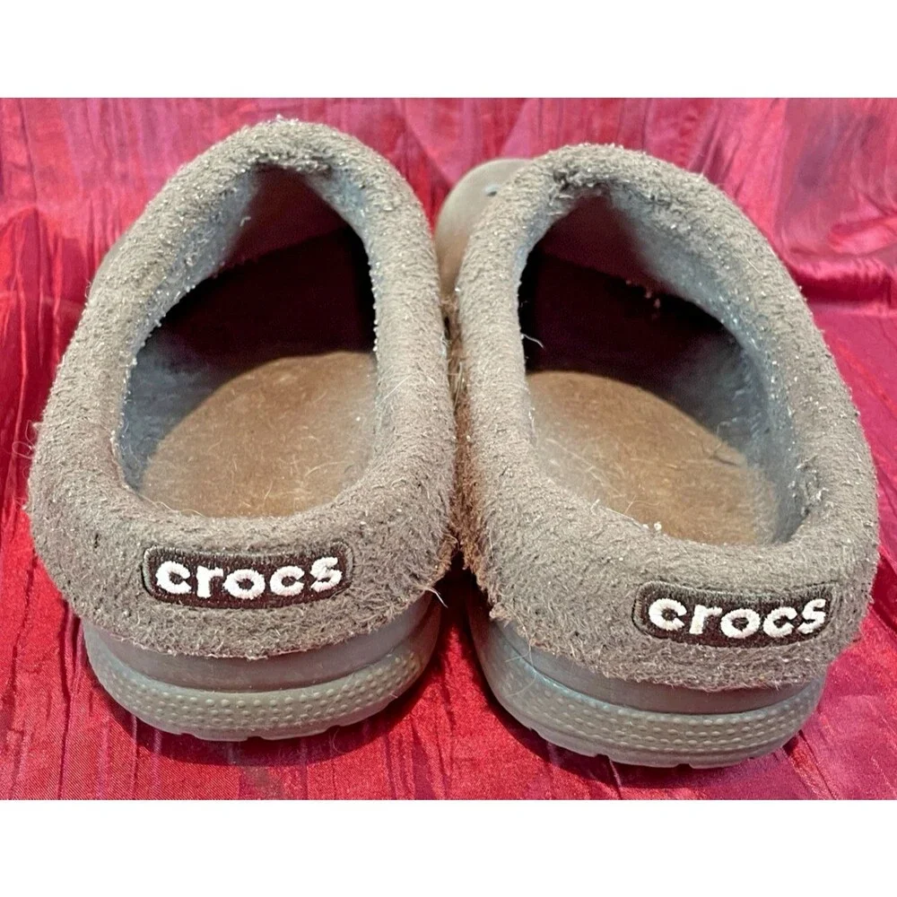 Crocs Dual Crocs Comfort Lined Brown Slip-On Clog sz 6/8